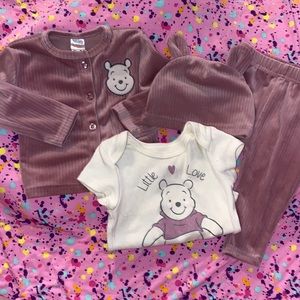 4pc baby girl Pooh set